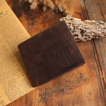 Fathers Day Gifts, Wallet, Engraved Leather Wallet, Gift for Him, Personalized Anniversary Gift, Wallet for Dad, Christmas Gift for Husband