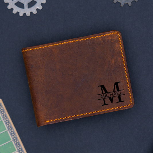 Handstitched Wallet, Leather Wallet, Custom Bifold Wallet, Handmade Wallet, Monogram Wallet