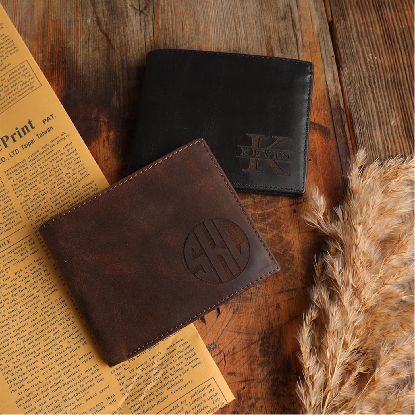 Fathers Day Gifts, Wallet, Engraved Leather Wallet, Gift for Him, Personalized Anniversary Gift, Wallet for Dad, Christmas Gift for Husband